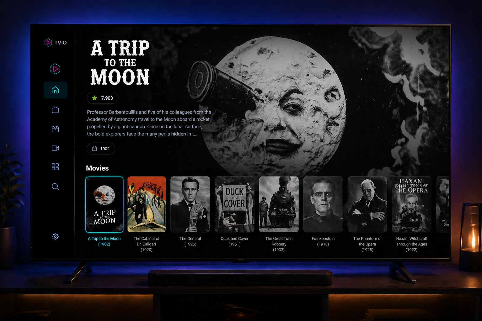 TViO content browsing home screen